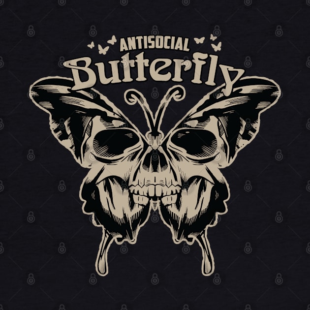 Antisocial Butterfly with skull wings Graphic by Graphic Duster